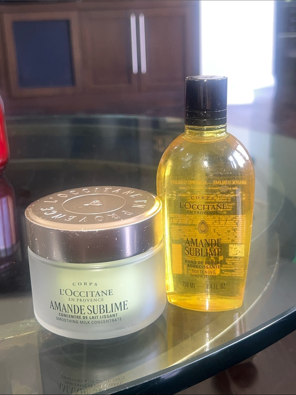 L'OCCITANE $145 Amande Sublime duo almond body oil shower skin cream  moisture